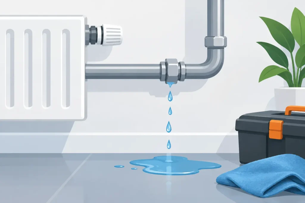 Heizungsrohr undicht: Was tun bei Wasseraustritt?