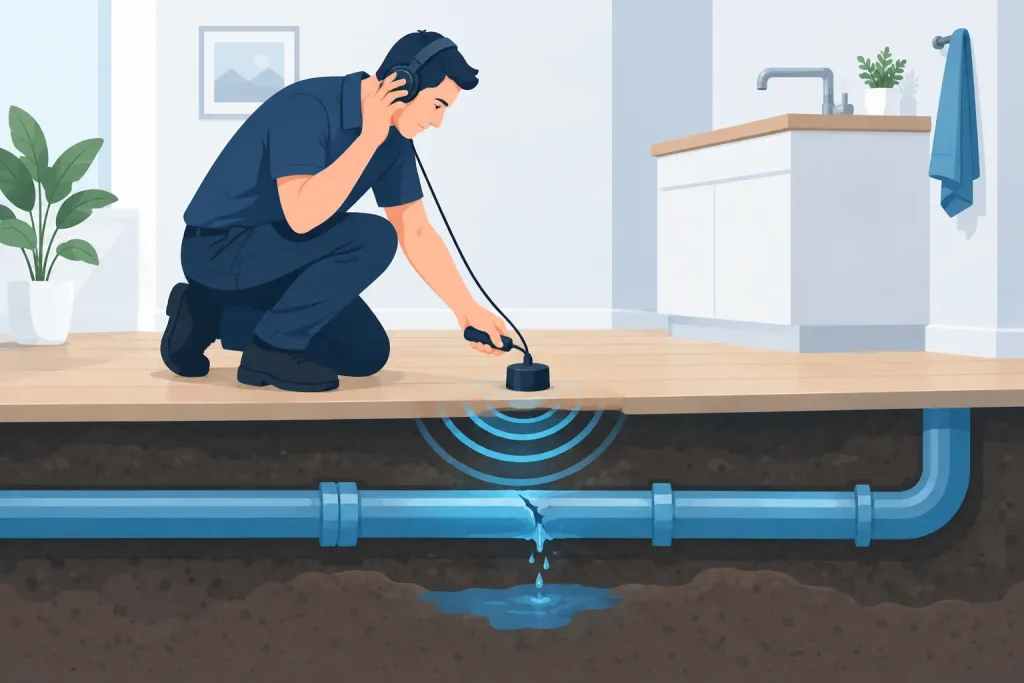 Verdecktes Leck in der Wasserleitung finden